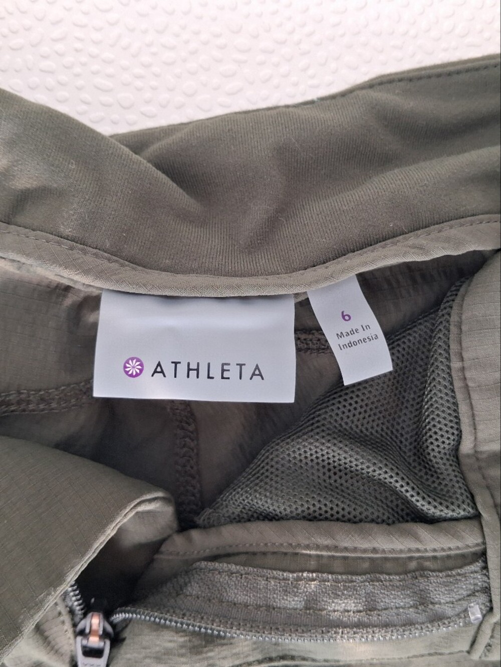 Athleta Olive Green Utility Athletic Shorts - Picture 3 of 5